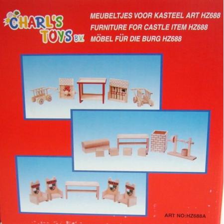 3-in-1 Houten meubels voor kasteel Charls Toys